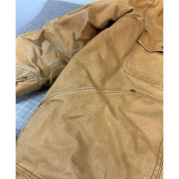 Big Smith Men's L/XL Insulated Chore/Work Coat Brass Zipper Tan Canvas Durable O - Picture 3 of 8